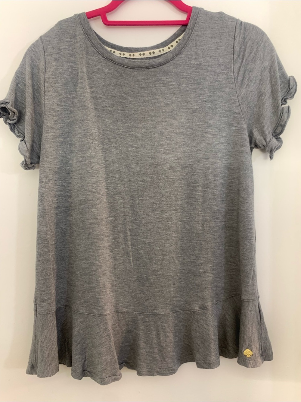 kate spade Gray Short-Sleeve french terry sleep top & bottom.